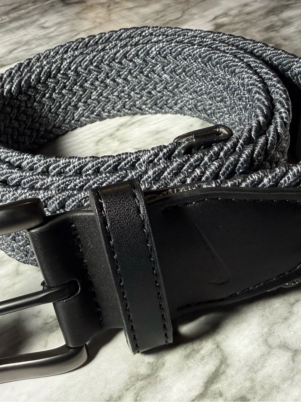 NWT Nike Heather Gray Stretch Woven Mens Belt Size Large (38-40) $42